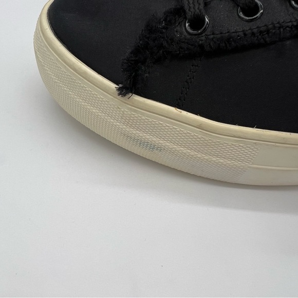 Steve Madden Greyla Black Platform Sneakers US 10M Frayed Canvas Shoes - Picture 8 of 9